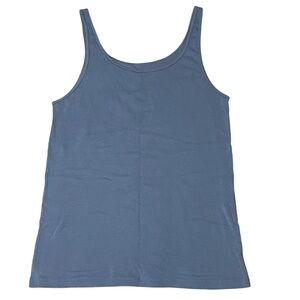 Eileen Fisher XL Organic Cotton Classic Blue Tank Top Minimalist Layering Casual